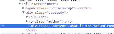 Inspecting an HTML element in Google Chrome